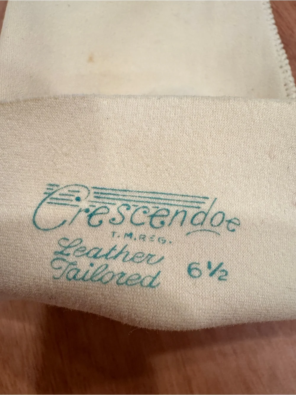 Vintage 1950s Crescendoe Mid-Length Gloves Size 6.5 cream Ivory Chamois 13”